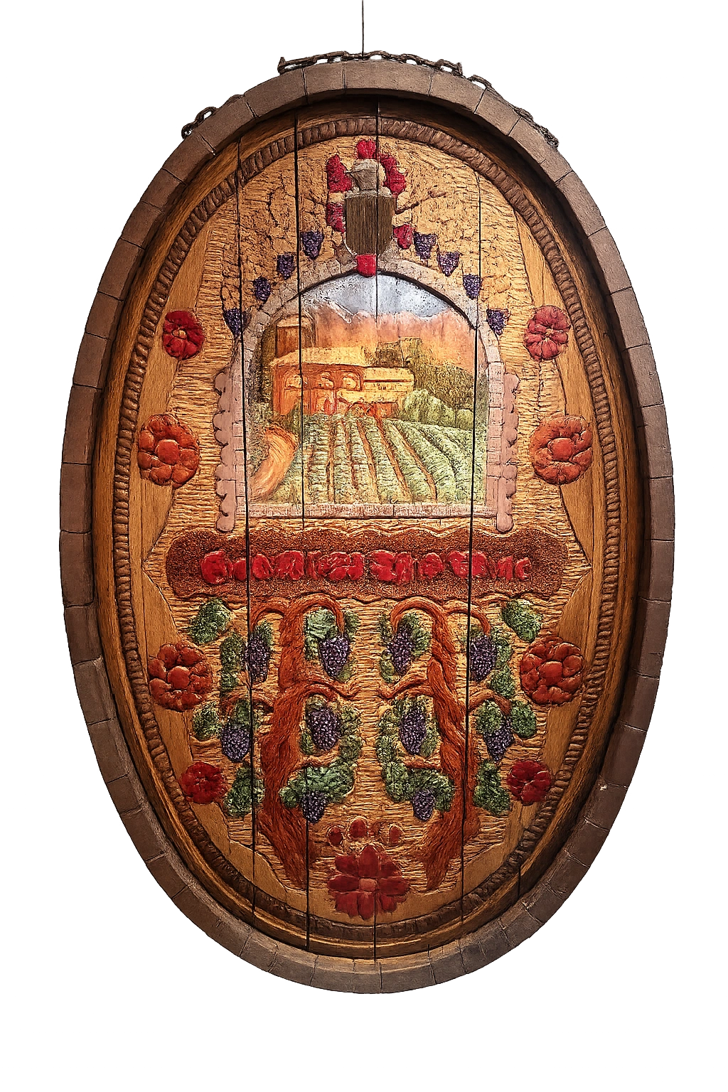 Napa Sonoma wine cask carving